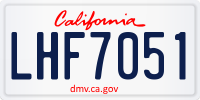 CA license plate LHF7051