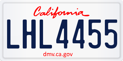 CA license plate LHL4455