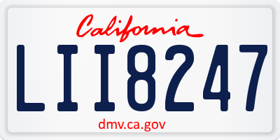 CA license plate LII8247