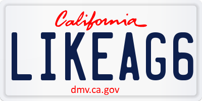 CA license plate LIKEAG6