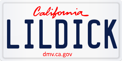 CA license plate LILDICK