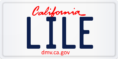 CA license plate LILE