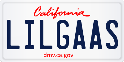 CA license plate LILGAAS