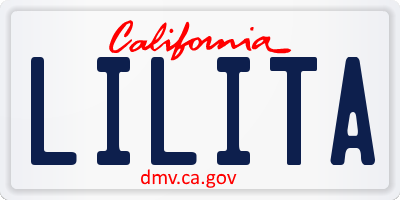 CA license plate LILITA