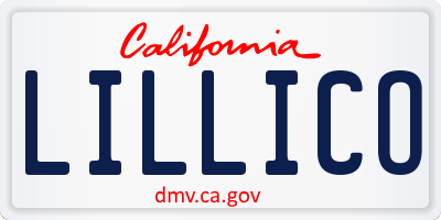 CA license plate LILLICO