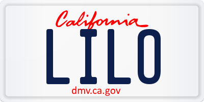 CA license plate LILO