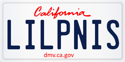 CA license plate LILPNIS