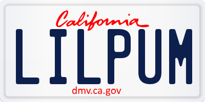 CA license plate LILPUM