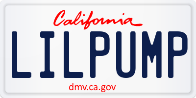 CA license plate LILPUMP