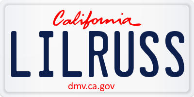 CA license plate LILRUSS