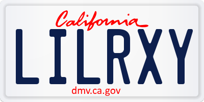 CA license plate LILRXY