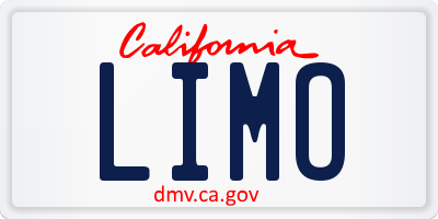 CA license plate LIMO