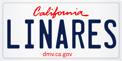 CA license plate LINARES