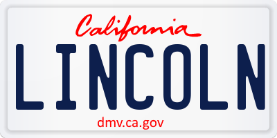 CA license plate LINCOLN