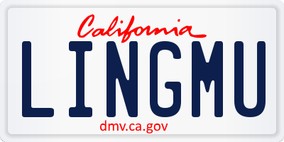 CA license plate LINGMU