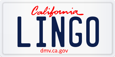 CA license plate LINGO