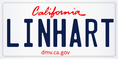 CA license plate LINHART