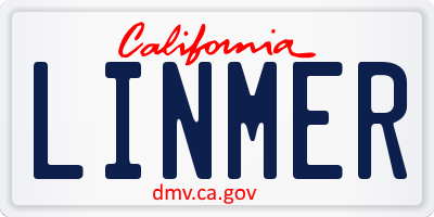 CA license plate LINMER