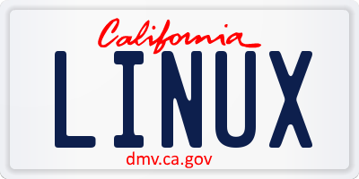 CA license plate LINUX