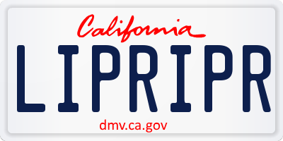 CA license plate LIPRIPR