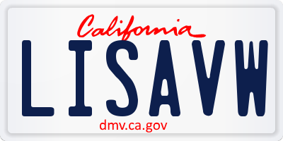 CA license plate LISAVW