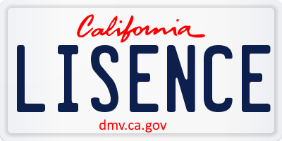 CA license plate LISENCE