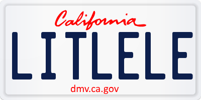 CA license plate LITLELE