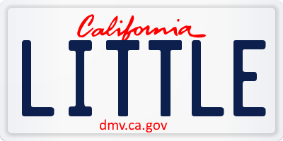 CA license plate LITTLE