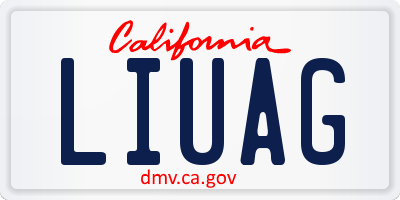 CA license plate LIUAG