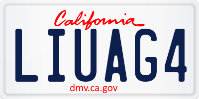 CA license plate LIUAG4