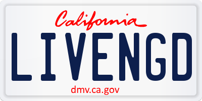 CA license plate LIVENGD