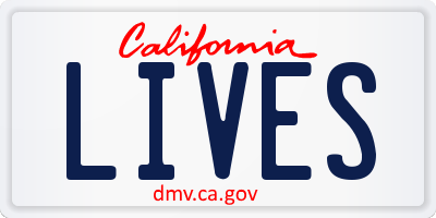 CA license plate LIVES