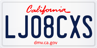 CA license plate LJ08CXS