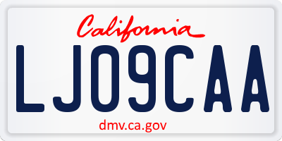 CA license plate LJ09CAA