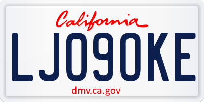 CA license plate LJ09OKE