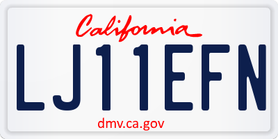 CA license plate LJ11EFN