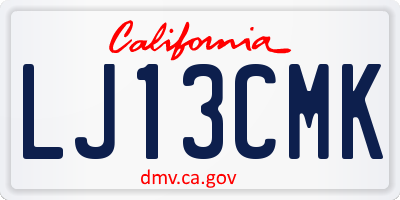 CA license plate LJ13CMK