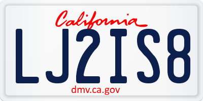 CA license plate LJ2IS8