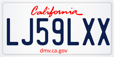 CA license plate LJ59LXX