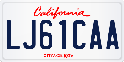 CA license plate LJ61CAA