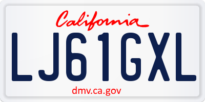 CA license plate LJ61GXL