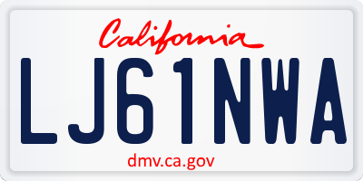 CA license plate LJ61NWA