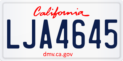 CA license plate LJA4645