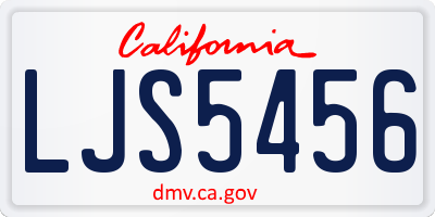 CA license plate LJS5456