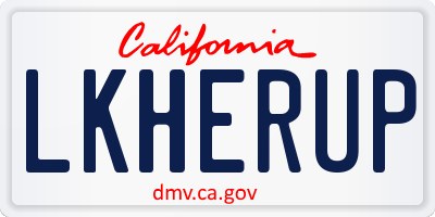 CA license plate LKHERUP