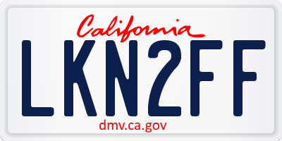 CA license plate LKN2FF