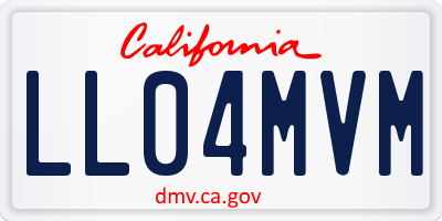 CA license plate LL04MVM