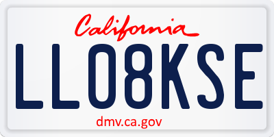 CA license plate LL08KSE