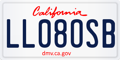 CA license plate LL08OSB