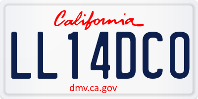 CA license plate LL14DCO